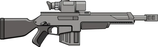 Современная Автоматическая Пушка Белом Фоне Стоковый вектор