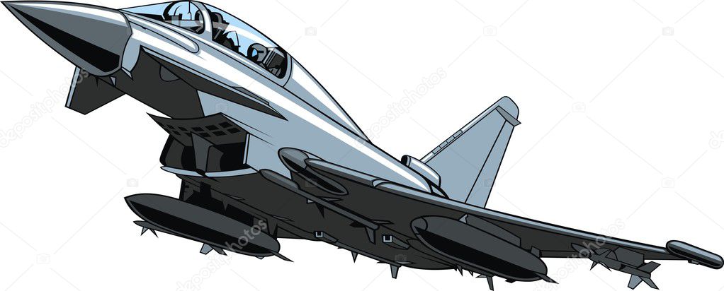 modern combat aircraft isolated on the white background