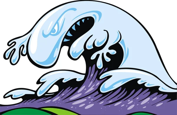 Погана Хвиля Цунамі Ізольована Білому Тлі — стоковий вектор