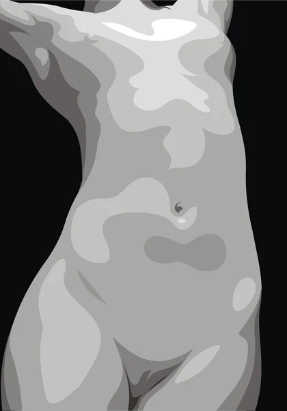 Cuerpo de mujer en la noche oscura — Vector de stock