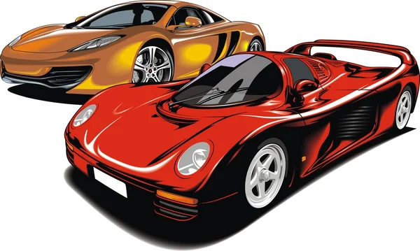 Mis coches deportivos de diseño original — Vector de stock