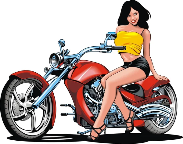 Hodná holka a moje původní navržené motorky — Stockový vektor