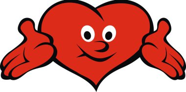 Kırmızı kalp gülümseme 