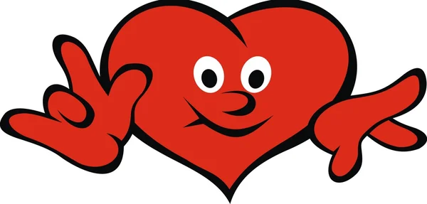 Sonrisa de corazón rojo — Vector de stock