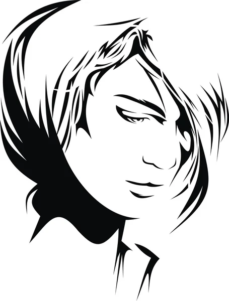 Snadné žena hlavu ilustrace (Móda obrázek) — Stockový vektor