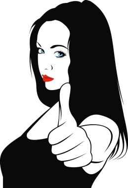 kolay kadın baş illüstrasyon (moda resim)