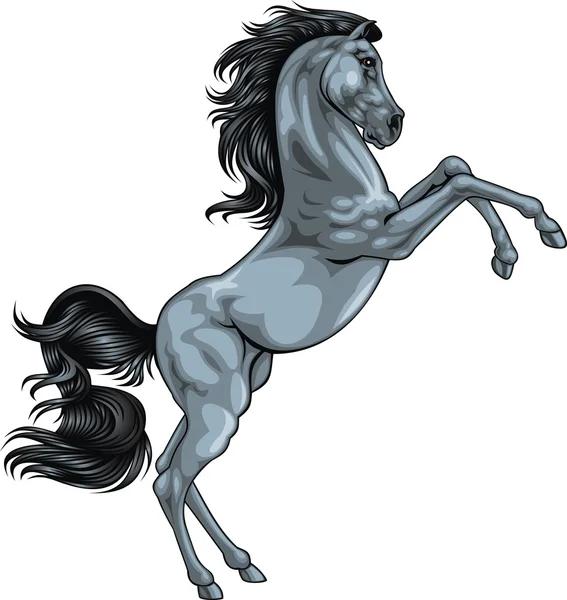 Caballo gris — Vector de stock