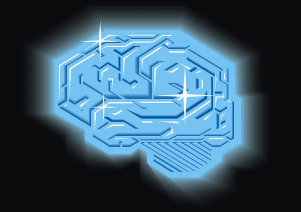 技術の図として人類の脳 — ストックベクタ