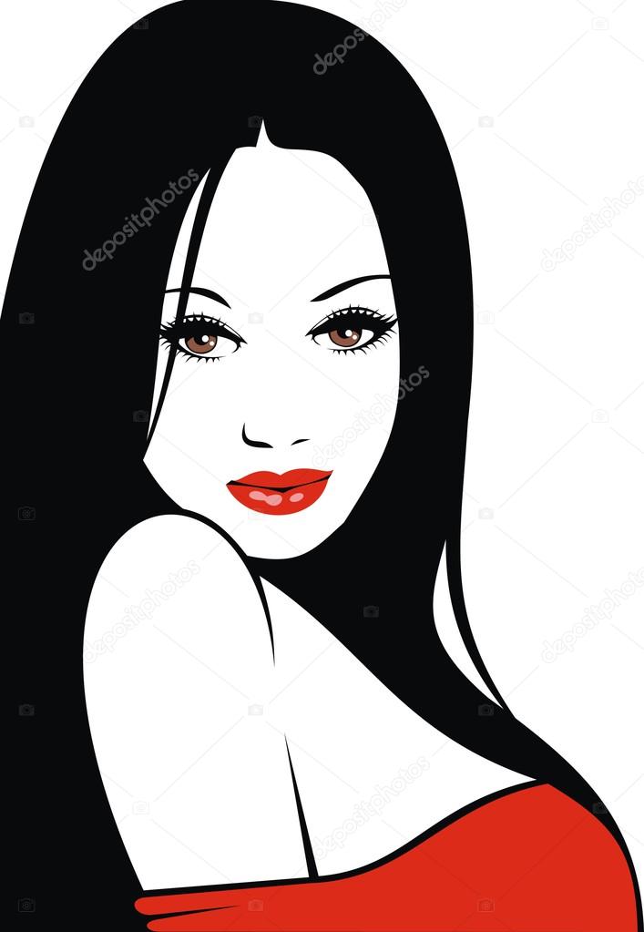 easy woman head illustration (fashion picture)