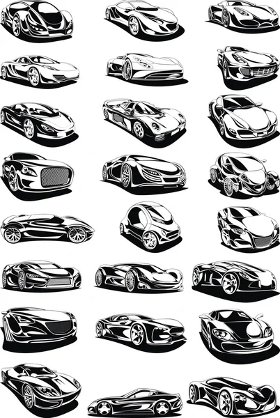 siyah ve beyaz arabası seti 