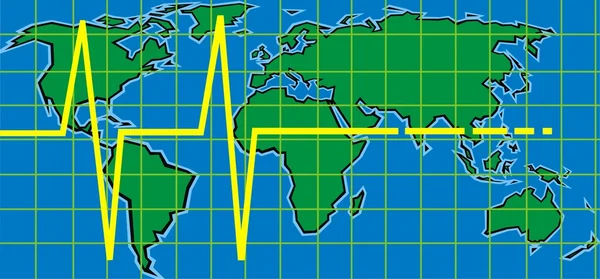 Kaart van de wereld — Stockvector