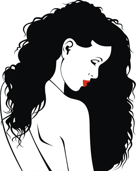 Bonita cabeza de mujer — Vector de stock