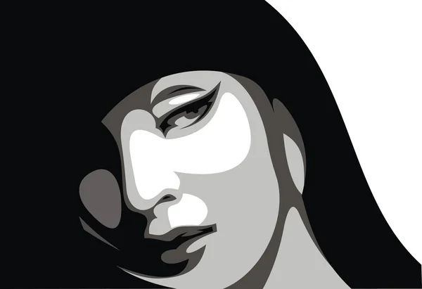 Illustration de tête femme facile (image de mode ) — Image vectorielle