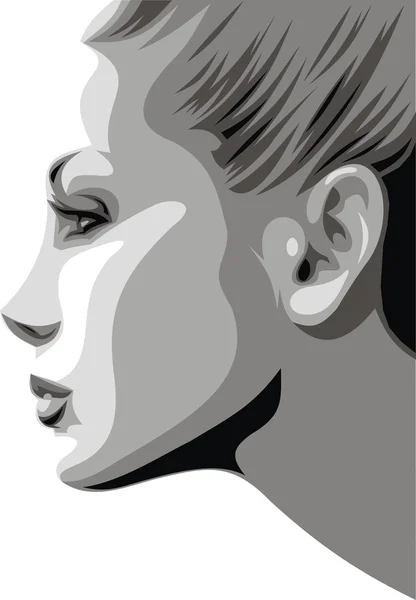 Facile donna testa illustrazione (foto di moda ) — Vettoriale Stock