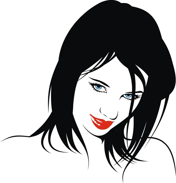 Illustration de tête femme facile (image de mode ) — Image vectorielle