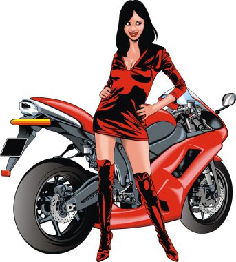 güzel kız ve motosiklet