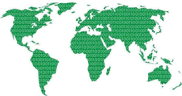 Πράσινος παγκόσμιος χάρτης — Διανυσματικό Αρχείο