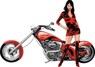 güzel kız ve motosiklet