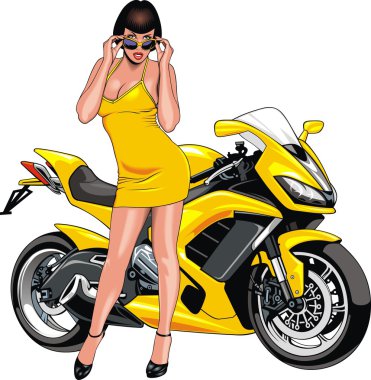 güzel kız ve motosiklet