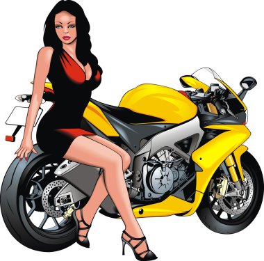 güzel kız ve motosiklet