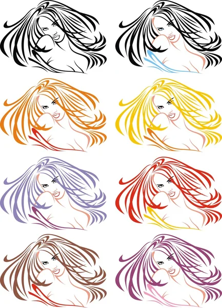 Head of nice girl — Stock Vector