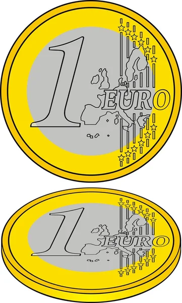 1 euro como símbolo de crise — Vetor de Stock