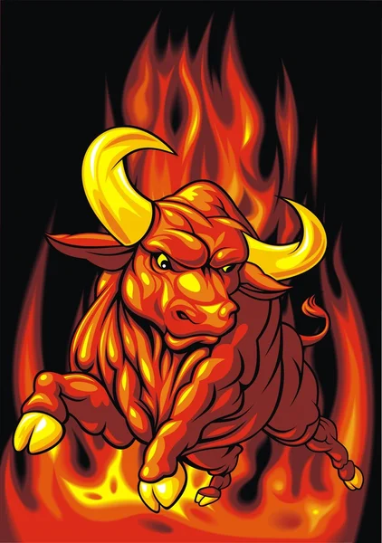 Piros és arany bull — Stock Vector
