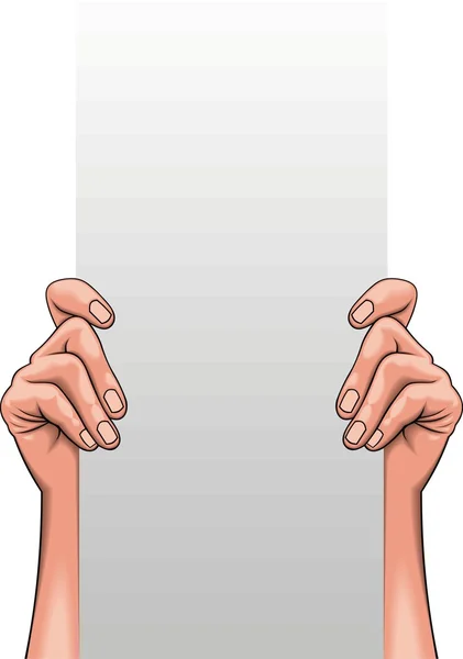 Papier vide dans les mains humaines — Image vectorielle