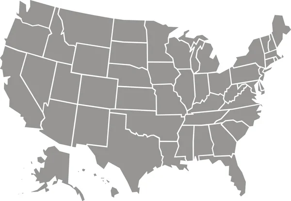 孤立的美国地图 — 图库矢量图片