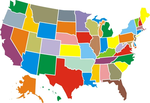 USA mapa na białym tle — Wektor stockowy