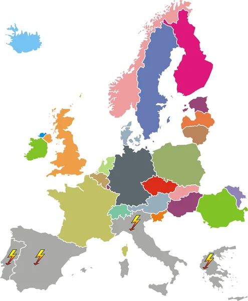 Europa mapa —  Vetores de Stock