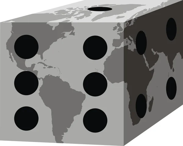 Mappa del mondo come cubo — Vettoriale Stock