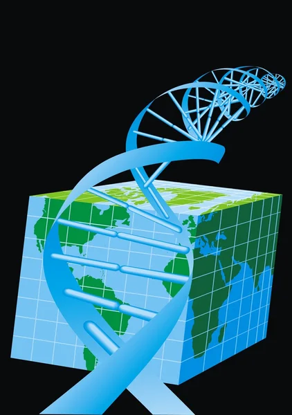 Mappa del mondo come cubo — Vettoriale Stock