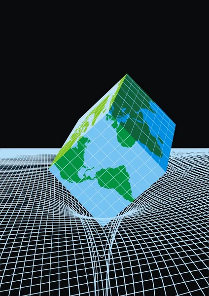 Παγκόσμιο χάρτη ως κύβος — Διανυσματικό Αρχείο