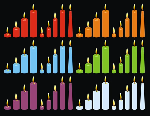 Color candles — Stock Vector