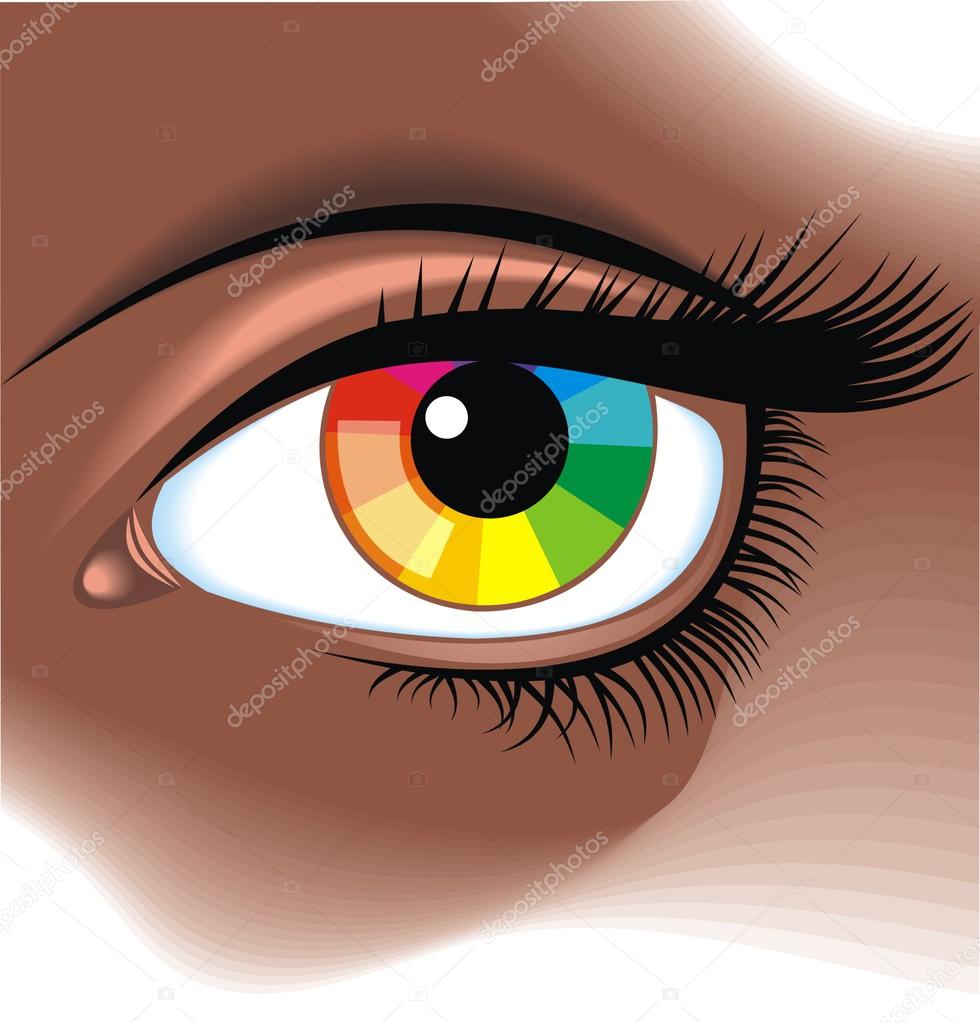 eye with color pallette