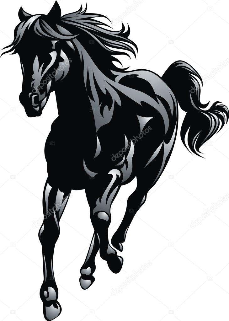 Menino cavalo cavaleiro preto branco imagem vetorial de insima© 18842587
