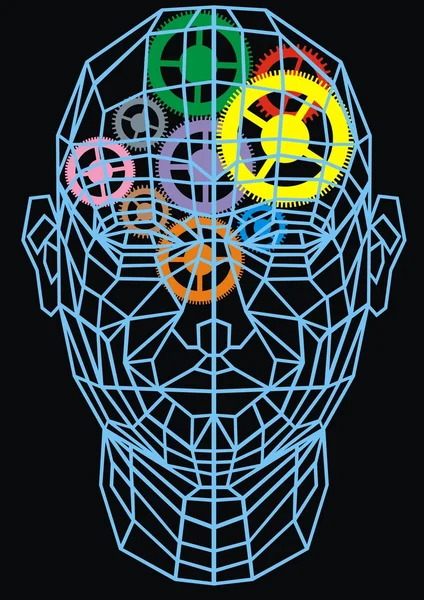 Cabeza humana 3d — Archivo Imágenes Vectoriales