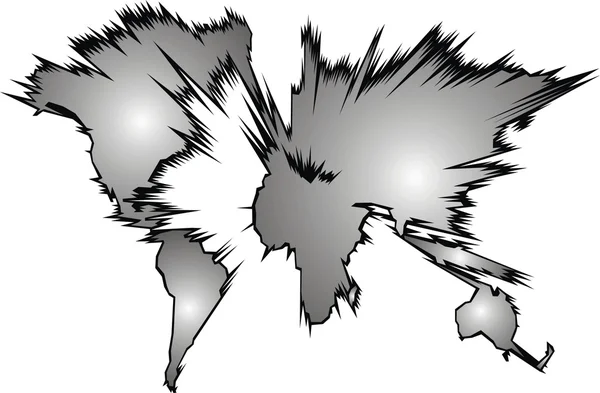Weltkarte mit jedem Kontinent — Stockvektor