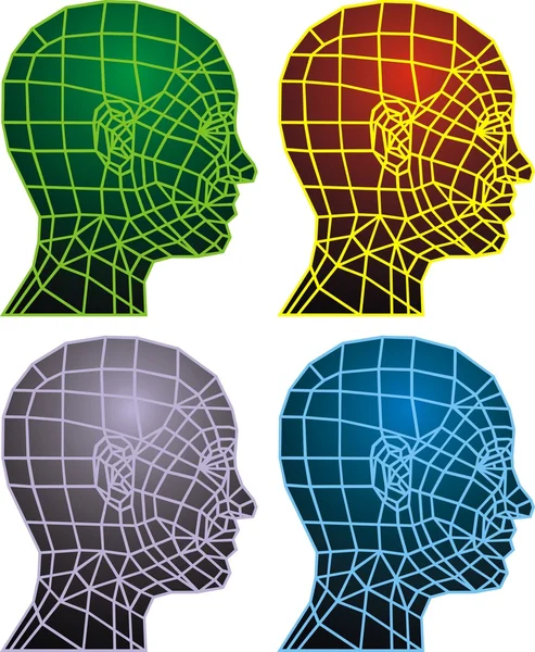 3D menschlicher Kopf — Stockvektor