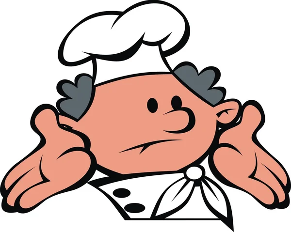Chef face and hands — Stock Vector