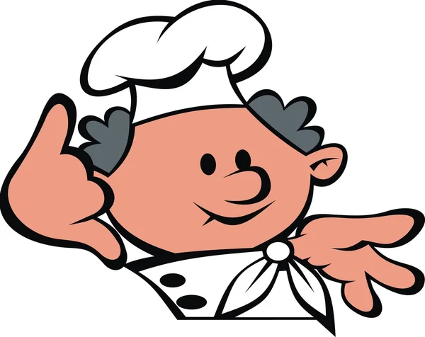 Chef face and hands — Stock Vector