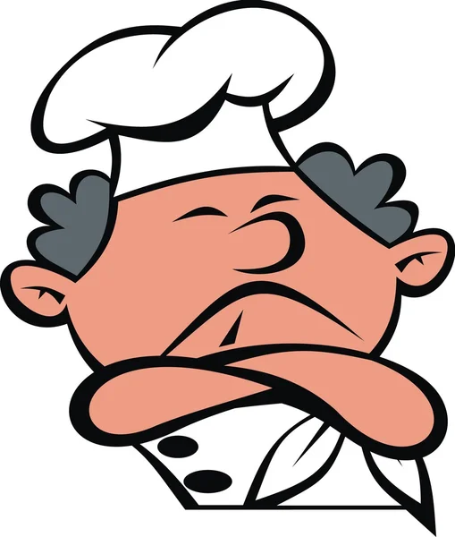 Chef face and hands — Stock Vector