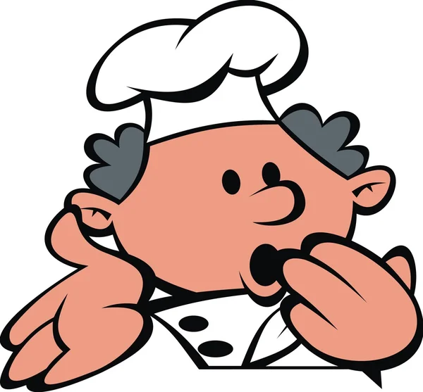 Chef face and hands — Stock Vector