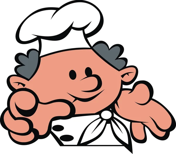 Chef face and hands — Stock Vector