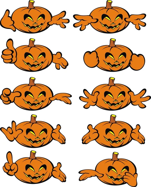 Citrouilles halloween comme sourires — Image vectorielle