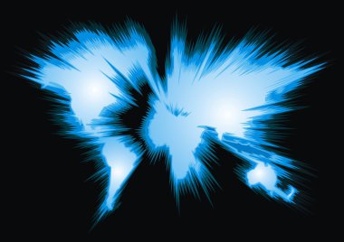 Her kıtayı ile Dünya Haritası 