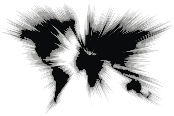 Världskarta med varje kontinent — Stock vektor