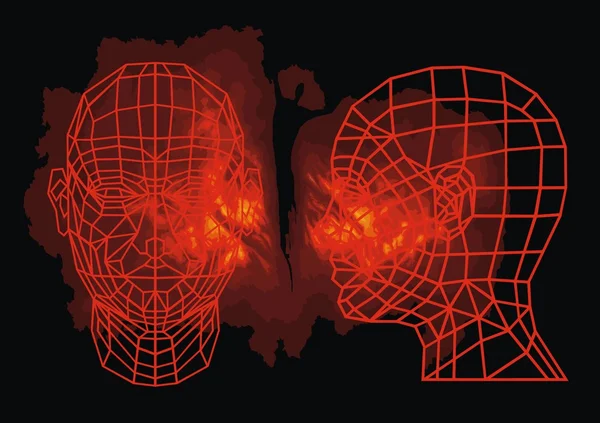 3D menschlicher Kopf — Stockvektor