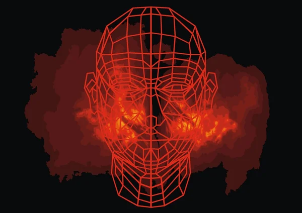 3D menschlicher Kopf — Stockvektor